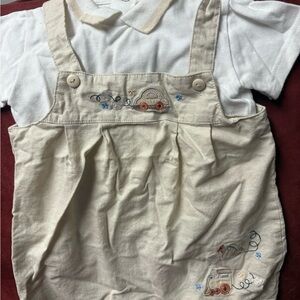 Kids Cream Matching Set with Embroidery